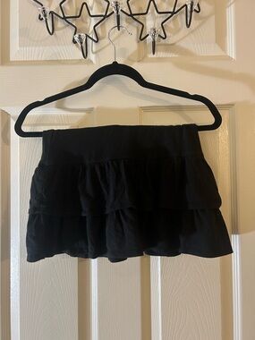 Justice Black Tiered Ruffle Skirt